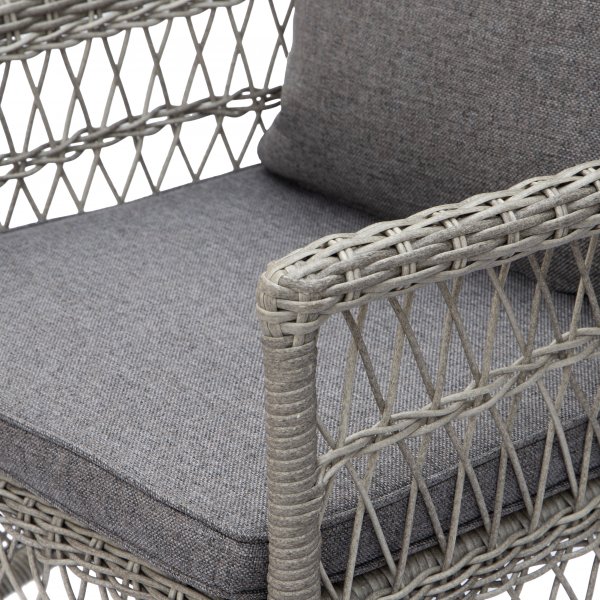 Utend�rs spisestuestol i gr� rotting med pute