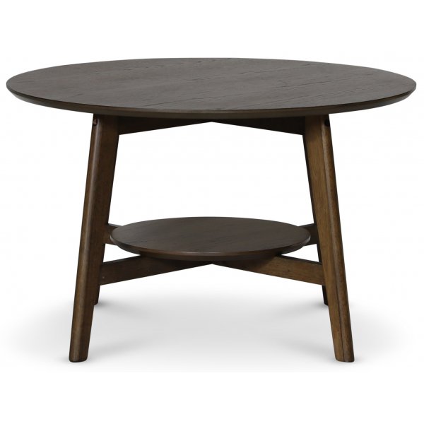 Bridge rundt salongbord med hylle Ø80 cm - Valnøtt Bridge rundt salongbord med hylle Ø80 cm - Valnøtt