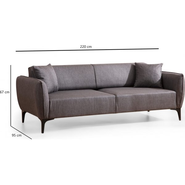 Belissimo 3-seters sofa - M�rkegr�