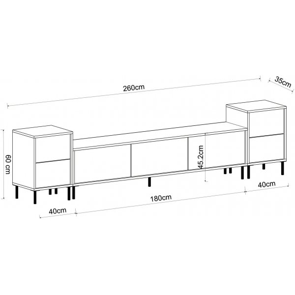 Emo TV-stativ - Travertin/gull Emo TV-stativ - Travertin/gull