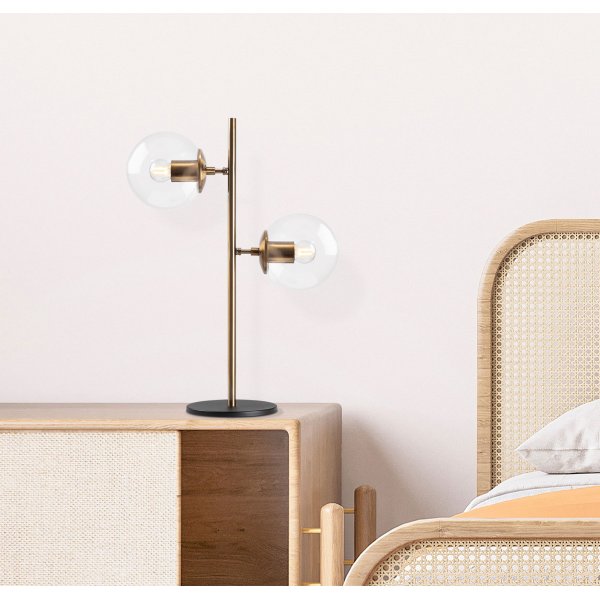 Fasett bordlampe, klar - Vintage