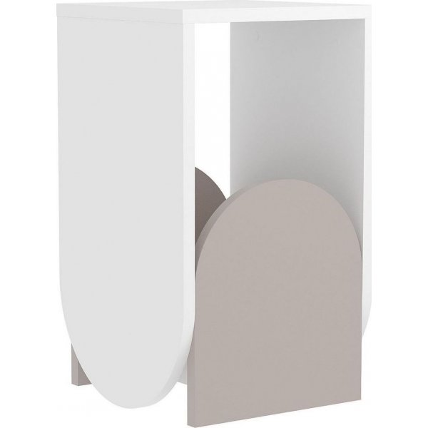 Nun sidebord - Hvit/lys mokka