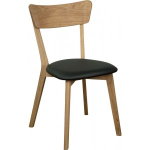 Amino stol - Oljet eik / svart ko-lr + Mbelftter