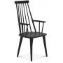 Mellby spisegruppe 180 cm bord med 6 sorte Dalsland Cane stoler med armlener