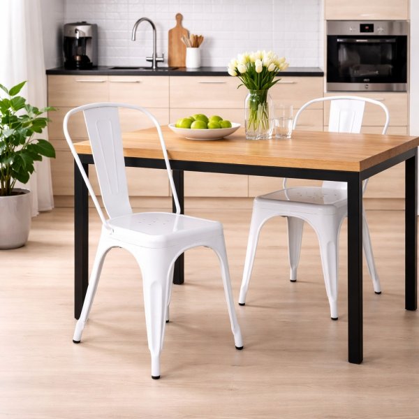 Spisestol industry - Hvit (Shiny)