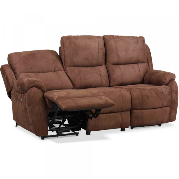 Enjoy Hollywood reclinersofa - 3-seter (elektrisk) i brunt mikrofiberstoff