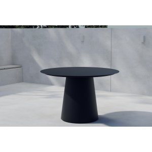 Spisebord Lanzo rundt �120 cm - svart aluminium