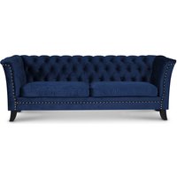 Chesterfield Liverpool 3-seter sofa - Blå fløyel Chesterfield Liverpool 3-seter sofa - Blå fløyel