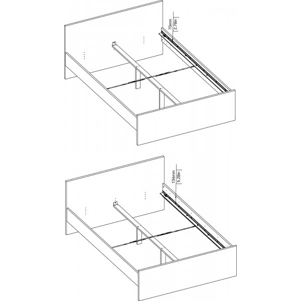 Naia seng 140 x 200 cm - Hvit