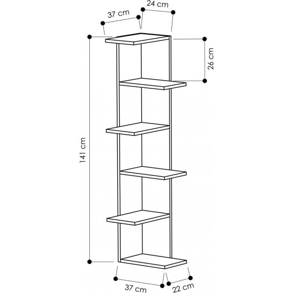 Saso bokhylle - Hvit Saso bokhylle - Hvit