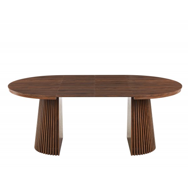 Crossby rundt spisebord uttrekkbart Ø120-200 cm - Valnøtt Crossby rundt spisebord uttrekkbart Ø120-200 cm - Valnøtt