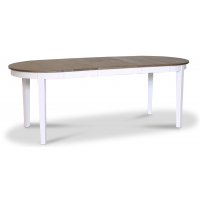 Skagen ovalt spisebord 160/210 x 90 cm - Hvit / brunoljet eik