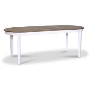 Skagen ovalt spisebord 160/210 x 90 cm - Hvit / brunoljet eik + Flekkfjerner for mbler