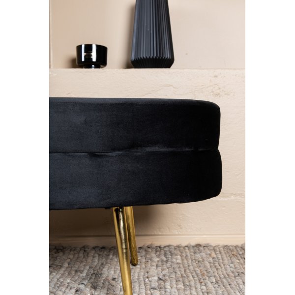 Rino sittepuff - Svart flyel