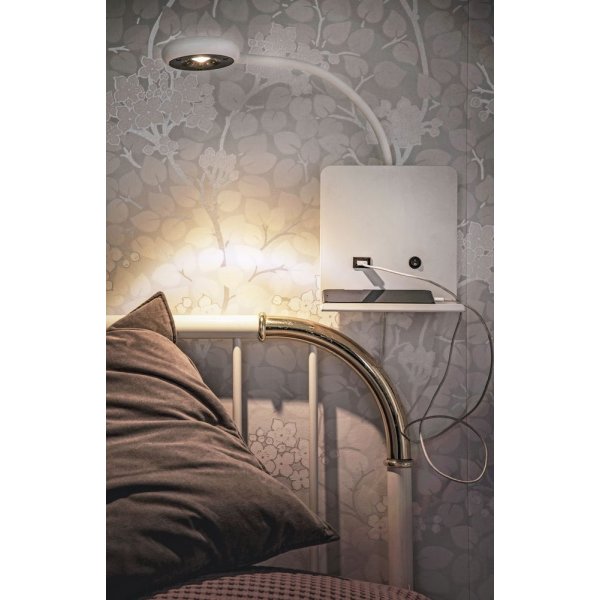 Sengelampe Zet med USB-lader - Hvit Sengelampe Zet med USB-lader - Hvit