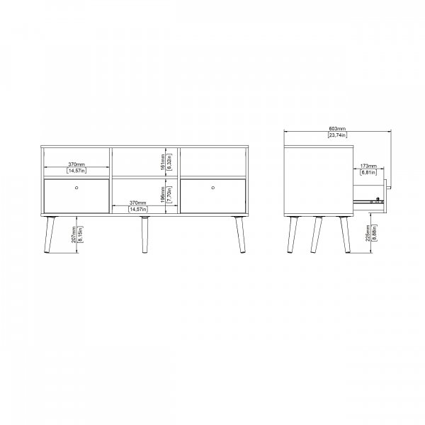 Bodo TV-skap med 2 skuffer - Hvit Bodo TV-skap med 2 skuffer - Hvit