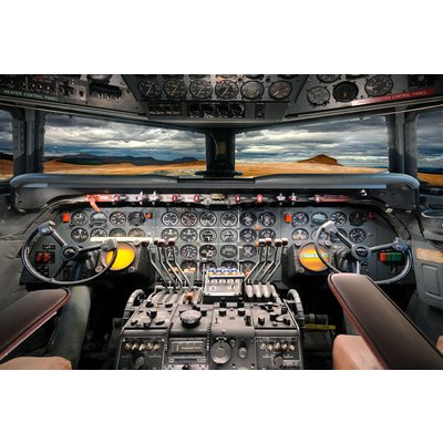 Glassbilde Airplane cockpit - 120x80 cm