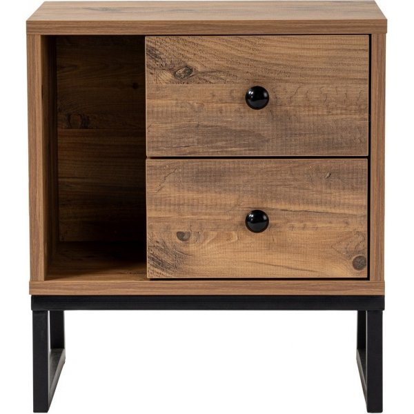 Glimmer nattbord - Furu/sort Glimmer nattbord - Furu/sort