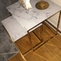 Kundebilde Hvit glassplate med marmormønster - 145x35x45 cm