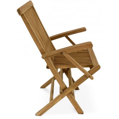 Grunnebo stol med armlene - Teak + Mbelpleiesett for tekstiler