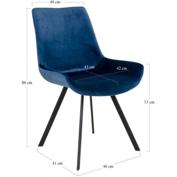 Drammen Spisestol - M�rk bl�/svart