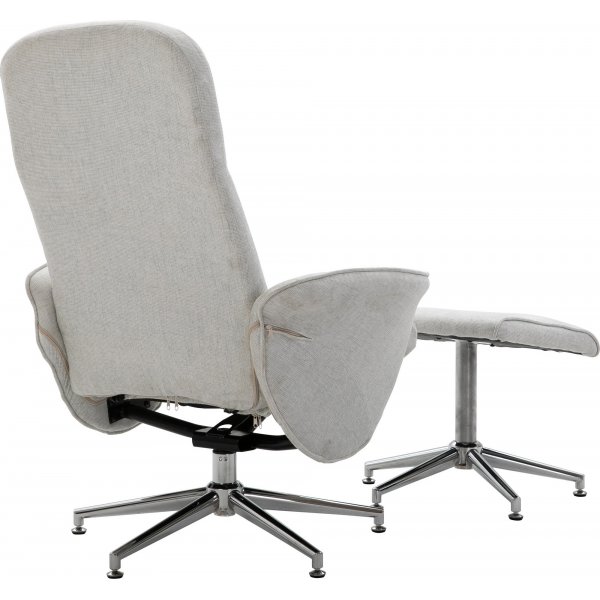 Julius recliner lenestol med fotskammel - Grå stoff Julius recliner lenestol med fotskammel - Grå stoff