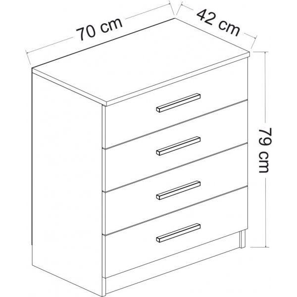 Orizzo kommode 70 x 42 cm - Hvit