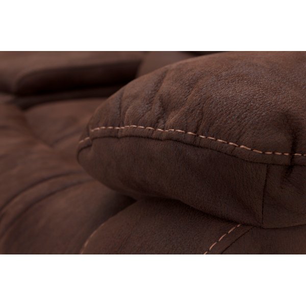 Cinema elektrisk 4-seters sofa med justerbar nakkestøtte - Brun Cinema elektrisk 4-seters sofa med justerbar nakkestøtte - Brun