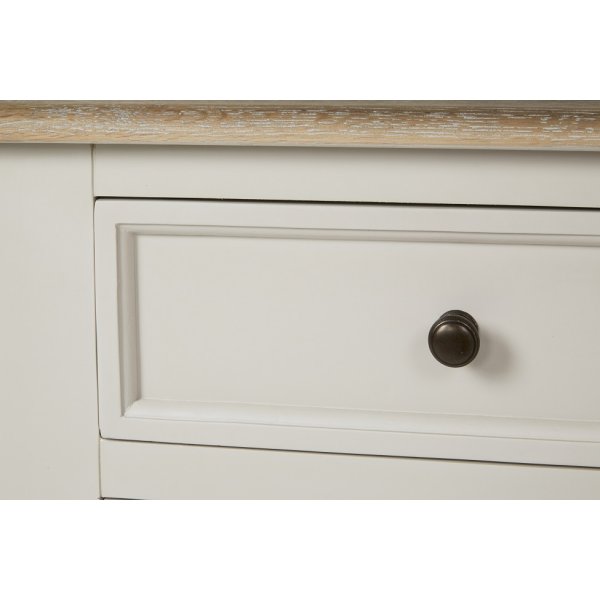 Hvaler vitrineskap - Antikkgr� / lysbeiset eik