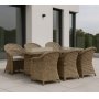 Utegruppe: 6 stoler og bord 200 x 100 cm rotting - Hampton/Mercury