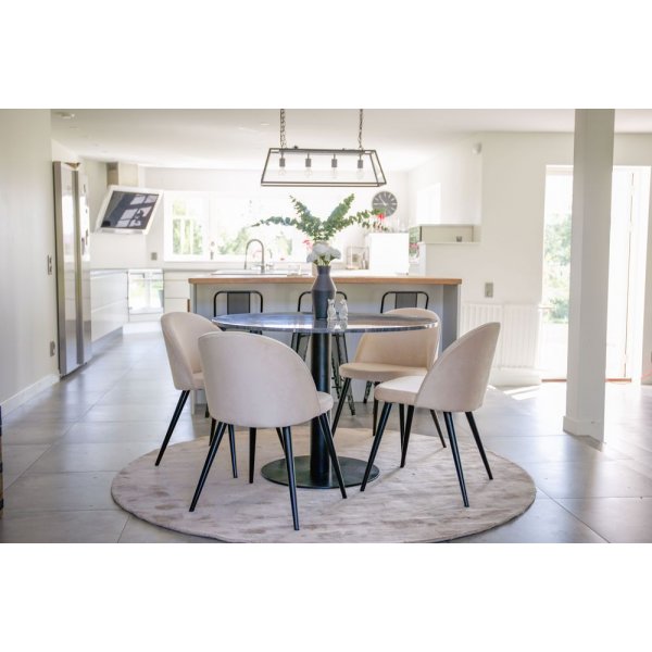 Spisestol Zeus - Svart / Beige Fløyel + Flekkfjerner for møbler Spisestol Zeus - Svart / Beige Fløyel + Flekkfjerner for møbler