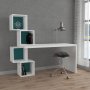 Balance skrivebord - Hvit/turkis