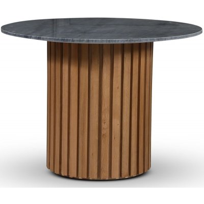 Sumo spisebord Ø105 cm - Oljet eik / Grå marmor
