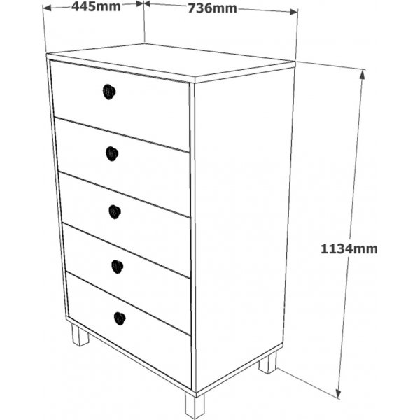 Vilamo kommode 82 - Furu/svart Vilamo kommode 82 - Furu/svart