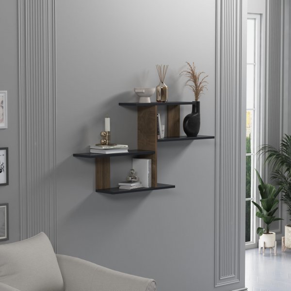 Sitil vegghylle - Antrasitt/valntt