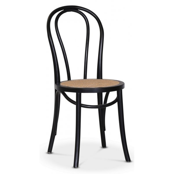 Skagen spisegruppe; spisebord 140 cm - Hvit / brunbeiset eik med 4 stk Danderyd No.18 spisestoler Svart