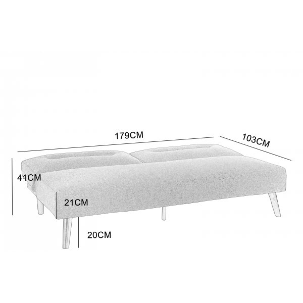 Sovesofa Kiruna - Mørkegrått stoff | 179 cm Sovesofa Kiruna - Mørkegrått stoff | 179 cm