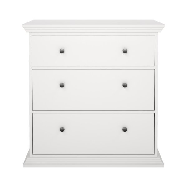 Nord kommode med 3 skuffer - hvit