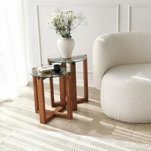 Amalfi sidebord �40/40 cm - Valn�tt