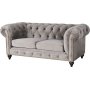Montgomery Chesterfield 2-seters sofa - Gr flyel