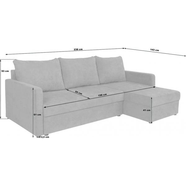 Imros sovesofa - Grå Imros sovesofa - Grå