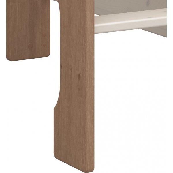 For barn hy loftseng 90 x 200 cm - Hvitkalket/gr/brun