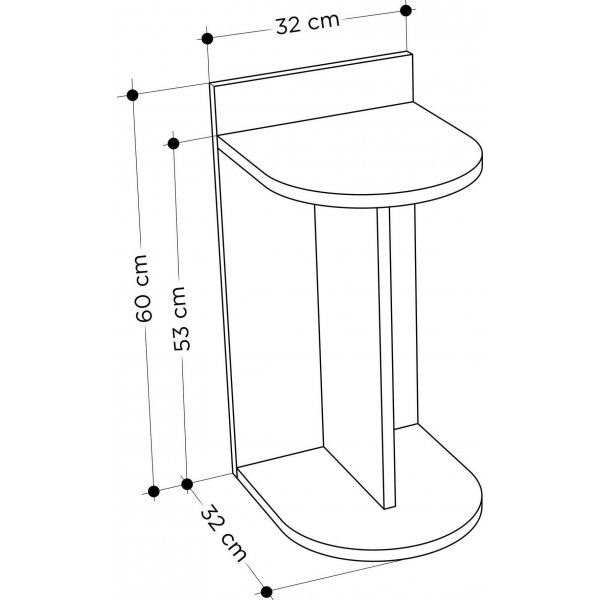 Dom sidebord - Hvit/eik