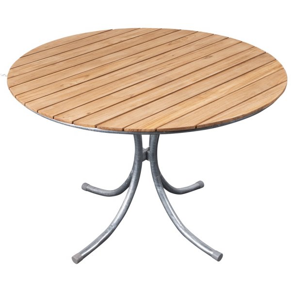 Mllan rundt utebord i teak 110 cm