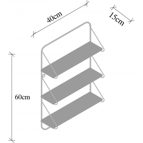 Viola vegghylle - Svart/valnøtt Viola vegghylle - Svart/valnøtt