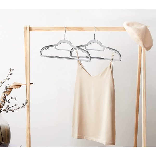 Kleshenger, plast, 42 cm, 30-pakning - Grå Kleshenger, plast, 42 cm, 30-pakning - Grå