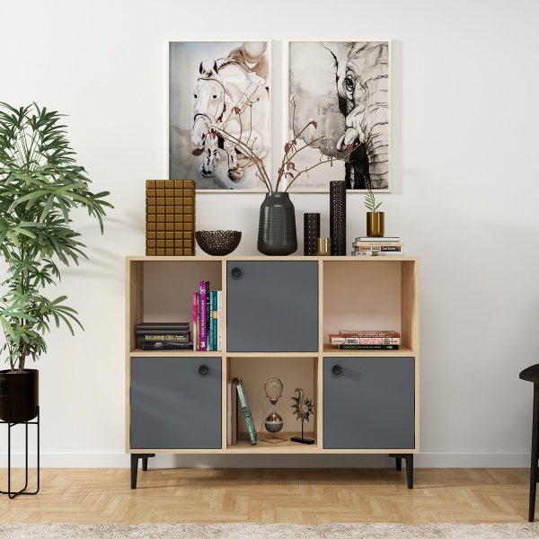 Parion skap - Safir/eik/antrasitt Parion skap - Safir/eik/antrasitt