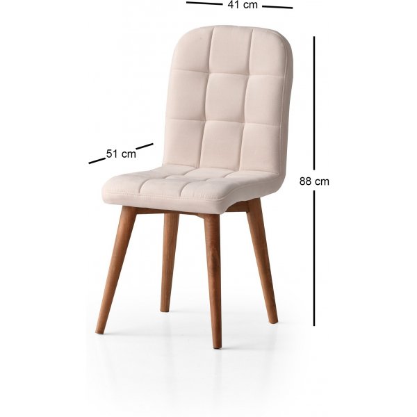 Retro spisestuestol 2-pakning - Krem Retro spisestuestol 2-pakning - Krem