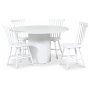 Pose spisegruppe: Bord 130 cm inkludert 4 stk Fr pinnestoler - Hvitbeiset eik