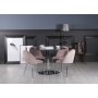 Plaza spisegruppe, marmorbord med 4 st Plaza flyelstoler - Rosa/Gr/Krom